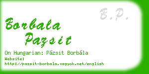 borbala pazsit business card